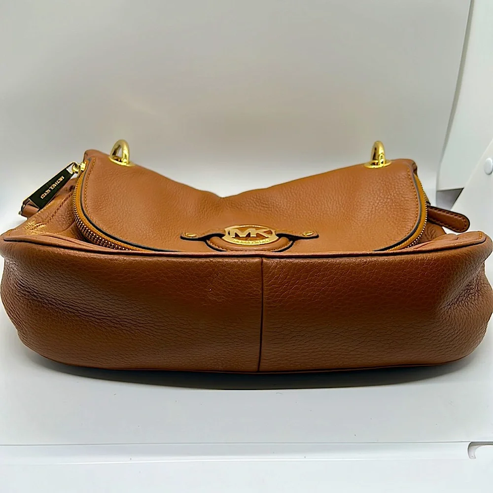 Michael Kors Authentic Rich Cognac Brown and Gold Satchel Purse Bag 👜👜 - Picture 5 of 8